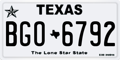 TX license plate BGO6792