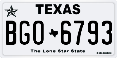 TX license plate BGO6793