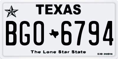 TX license plate BGO6794