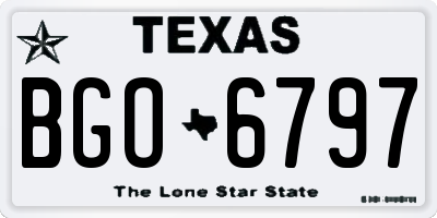 TX license plate BGO6797