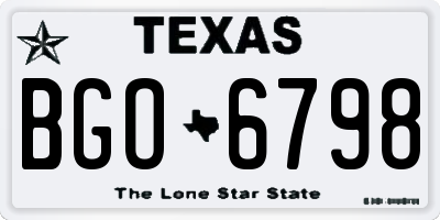 TX license plate BGO6798