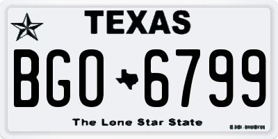 TX license plate BGO6799
