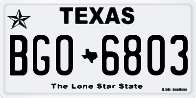 TX license plate BGO6803