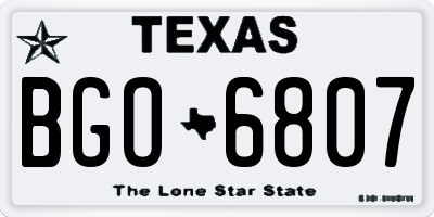 TX license plate BGO6807