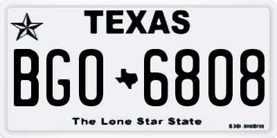 TX license plate BGO6808