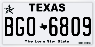 TX license plate BGO6809