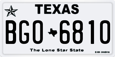 TX license plate BGO6810