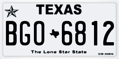 TX license plate BGO6812