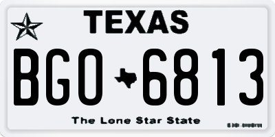 TX license plate BGO6813