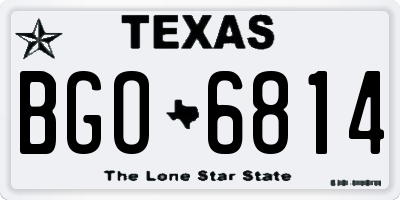 TX license plate BGO6814