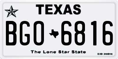 TX license plate BGO6816