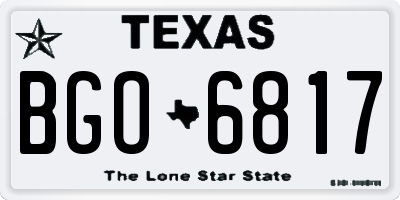 TX license plate BGO6817