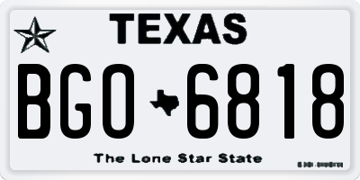 TX license plate BGO6818