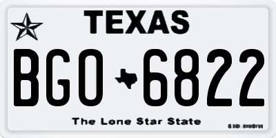 TX license plate BGO6822