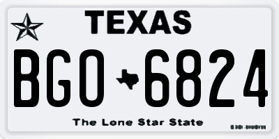 TX license plate BGO6824