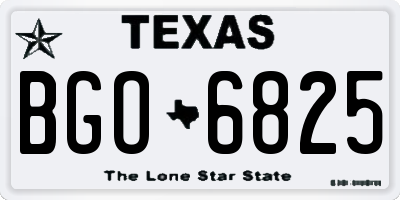 TX license plate BGO6825