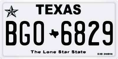TX license plate BGO6829