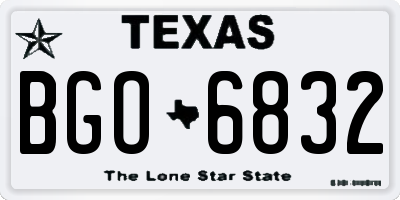 TX license plate BGO6832
