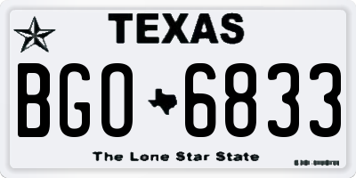 TX license plate BGO6833