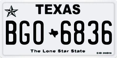 TX license plate BGO6836