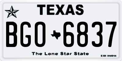 TX license plate BGO6837