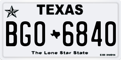 TX license plate BGO6840