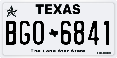 TX license plate BGO6841