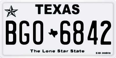 TX license plate BGO6842