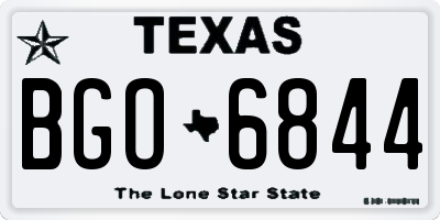 TX license plate BGO6844
