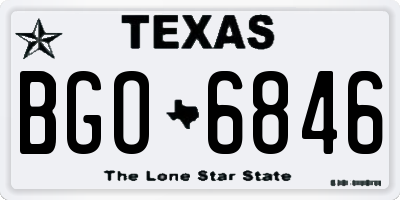 TX license plate BGO6846