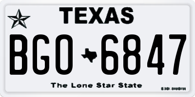 TX license plate BGO6847