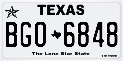 TX license plate BGO6848