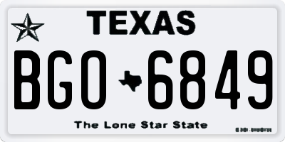 TX license plate BGO6849