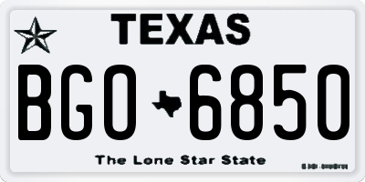 TX license plate BGO6850