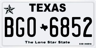 TX license plate BGO6852