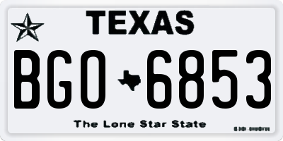 TX license plate BGO6853