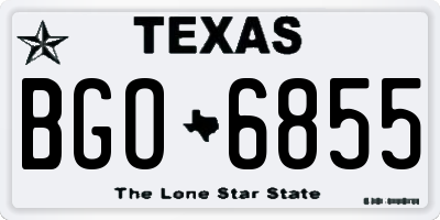 TX license plate BGO6855