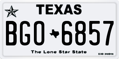 TX license plate BGO6857