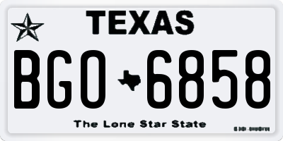 TX license plate BGO6858