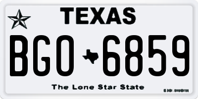 TX license plate BGO6859