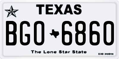 TX license plate BGO6860