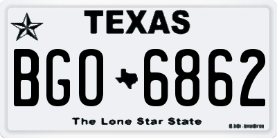 TX license plate BGO6862