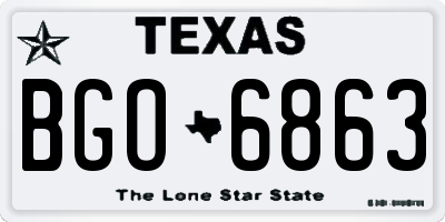 TX license plate BGO6863