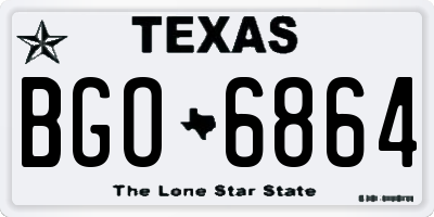 TX license plate BGO6864