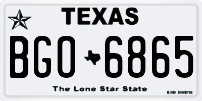 TX license plate BGO6865