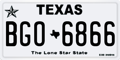 TX license plate BGO6866