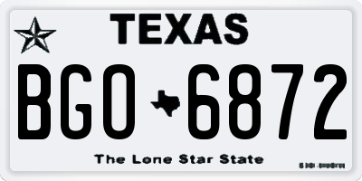 TX license plate BGO6872