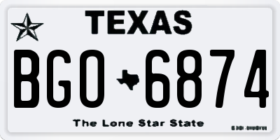 TX license plate BGO6874