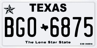 TX license plate BGO6875