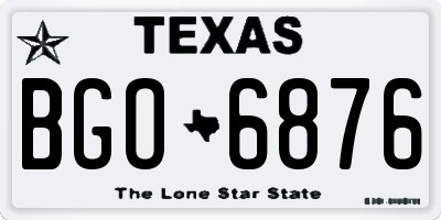 TX license plate BGO6876